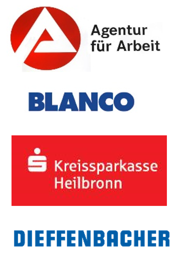 Logo Arbeitsamt, Blanco, Kreissparkasse Heilbronn und Dieffenbacher